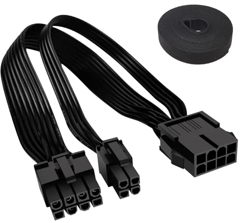 KARELLS Cavo di Estensione PSU, PSU Estensione Cavo, Prolunga Manicotto MOD GPU PC Alimentatore, PC Alimentazione Morbido Nylon Intrecciato, CPU a 8 Pin a CPU a 8 Pin + 4 Pin, 0.2M