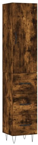 vidaXL Highboard, Sideboard mit viel Stauraum, Kommode Wohnzimmerschrank mit Türen Metallfüßen, Schrank Hochschrank Beistellschrank, Räuchereiche Holzwerkstoff