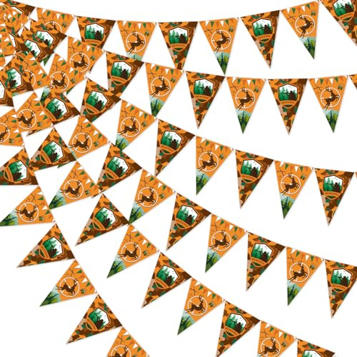 Kreatwow Jagdbanner Dekoration Orange Jagd Wimpel Banner Camo Party Dekor Hirsch Geburtstag Party Dekor Gone Jagd Dekor Dient 24 Jagd Party Dekor für Jagd Geburtstag Babyparty Supplies