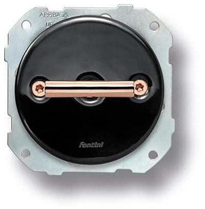 FONTINI - Va-et-vient double métal cuivre brillant porcelaine noire DO LOW