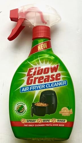 Elbow Grease Air Fryer Cleaner Spray | Spray, Foam, Wipe, Rinse - Cuts Through Dirt, Grease & Grime (Lemon Fresh, 500ml)