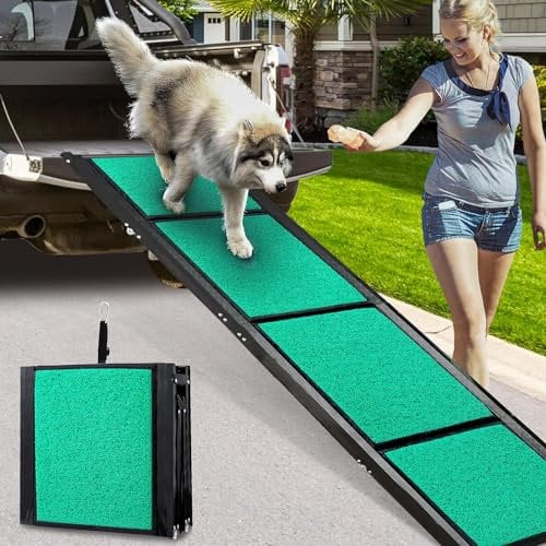Maximum Length 180cm Pet Stairs for Large Dogs, Folding Anti-Slip Dog Ramp for SUV & Truck, Extra Long 113kg Load Capacity