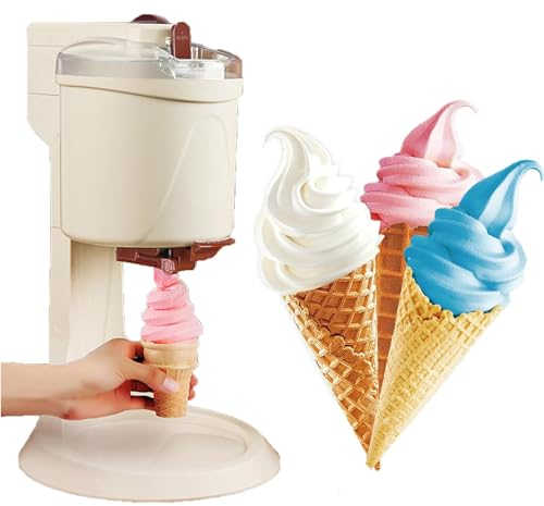 RayGenius Soft Serve Ice Cream Machine, Creatori di Gelato per La Casa, Congelamento Yogurt Sorbet Maker Macchina Automatica, Macchina Creatori di Gelato per Casa Frullatore Portatile