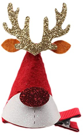 Weihnachtsmütze Haarspangen Plüschmütze Entenschnabel Clip Glitzer Hut Haarnadel Nikolausmütze Geweih Haar Seitenclips Weihnachtsmütze Haarspangen Pony Clip