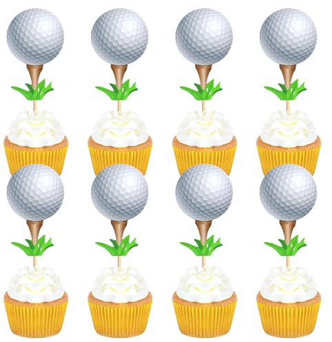Blumomon 24Pcs Golf Cupcake Toppers Golf Cupcake Decorations Sports Theme Cupcake Decorations Picks Baby Shower Birthday Party Decoration Supplies