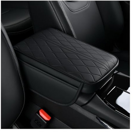 Adunsiaoto Copertura per Bracciolo Centrale, Copertura Console Auto Con Schiuma Memoria, Coprire Dell'auto Cuscinetto Impermeabile per La Console Centrale Accessori Automobilistici(Nero)