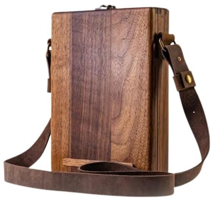 Writers Messenger Box - A5 Walnut Wood Storage Box, Multipurpose Wooden Shoulder Bag Art Creativity Set for Artists and Painters