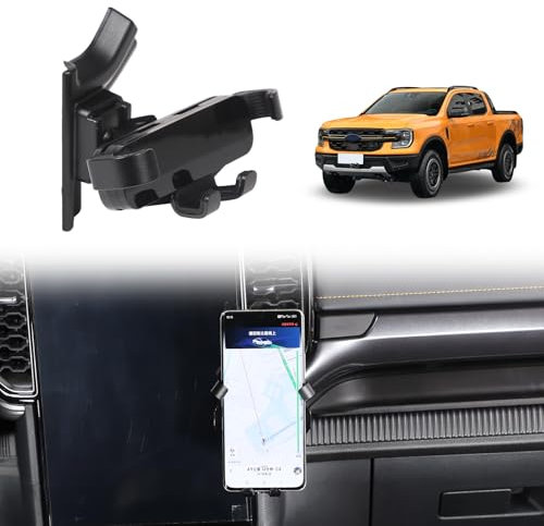 METYOUCAR Car Phone Holder for Ford Ranger 2023-2024 Right Side of Navigation Screen Rotatable Fixed Mobile Phone Holder for Car Fit for iPhone Android and Universally Smartphones (B Style)
