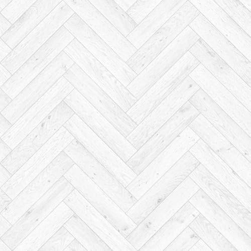 White Wood Effect Vinyl Flooring, slip resistant vinyl roll flooring for kitchen, bathroom, hallway, living space (2m x 3m)