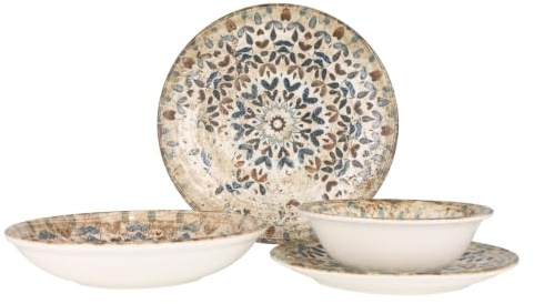 Rinart Geschirrset (Medium) - Aztec - 24 teilig - 6 Personen - Porzellan