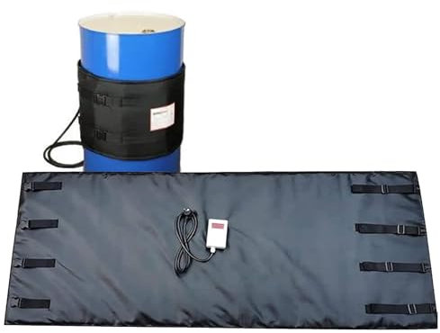 QFGain IBC Ton Barrel Heater, Drum Heating Blanket, 55 Gallons (200L) Oil Drum Heating Belt, Barrel Heating Equipment, Oil Drum Heating Jacket, Pail Heating Band, with Cover,Black-110V