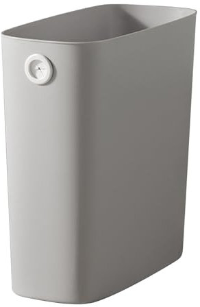Hapivida Kleiner Mülleimer ohne Deckel 28×27×13cm Schlanker Kunststoff Papierkorb Rechteckiger Kompakter Abfalleimer für Schlafzimmer, Badezimmer, Büro, Küche (Grau)