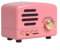 Hasaller Retro Speaker Blue-tooth Speaker Mini Wireless Radio Vintage Speaker Portable Small Speaker Wooden Portable Speaker Wireless Blue-tooth Speaker Speaker Support USB(Pink)