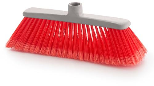 MAYA Escoba CARLINA. 100% Reciclada. Ideal para Limpieza Eficaz de Todo Tipo de Suelos. Rosca Universal. (Rojo)