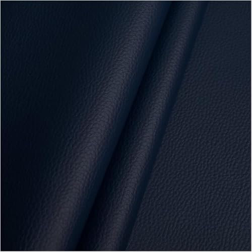 Fabreco - KUNSTLEDER Meterware (1 M x 140 cm) – Lederimitat in Lederoptik - Bezugsstoff Meterware für Möbelstoffe - Stoffe für Stühle Beziehen - Polsterstoff, Polsterbezug & Möbelstoff (Dunkelblau)