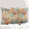 ECZOIL 2er Set Boho Kissenbezüge 40x40 cm,Böhmische Blumen Dekorative Kissenhülle Flachs 16x16 Inch Doppelseitiger Druck Dekorative Kissenbezug für Wohnzimmer Sofa Schlafzimmer-Cremefarben