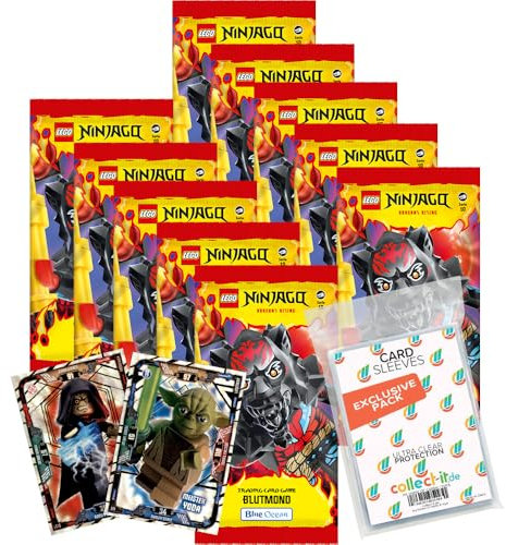 Bundle with Lego Ninjago Series 10 Blood Moon (2025) Trading Cards - 10 Boosters + Exclusive Collect-it Cases