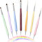 7PCS Nail Art Brushes, Nail Design Painting Brush Set with Nail Polish Brush, Nail Liner Brush, Nail Extension Gel Brush, Builder Nail Gel Brush, and Multi-Size Dotting Pens for DIY Nail Art