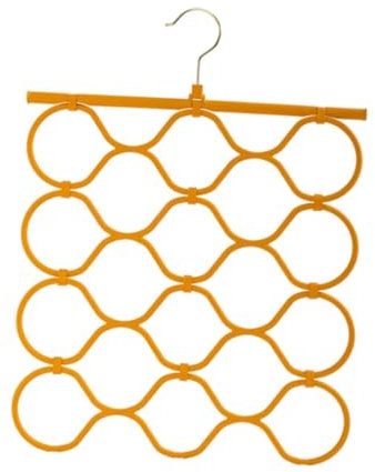 KESOTO Schalbügel 16 Ringe Kleiderbügel Garderobe Organizer Gürtelbügel für Schlafzimmerhosen, Orange