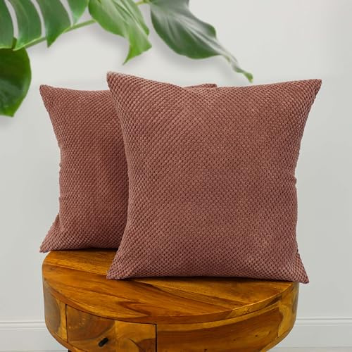 Amilian 2er Set Kissen mit Füllung und Bezug – Dekokissen für Sofa, Bett oder Couch – Zierkissen Set mit weichem Innenkissen – Waschbar & stilvoll - Herzschimmer - 45 x 45 cm