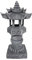 Linterna de piedra japonesa, estatuas de pagoda japonesa, linterna de pagoda solar impermeable, 4.8x4.8x12 pulgadas de piedra decorativa para balcón de césped de jardín, patio, estatuas solares