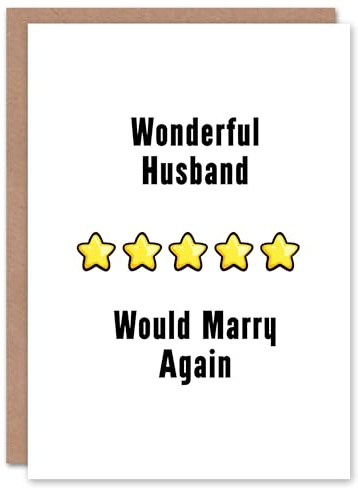 Artery8 Five Stars Wonderful Husband Would Marry Again Anniversary Card
