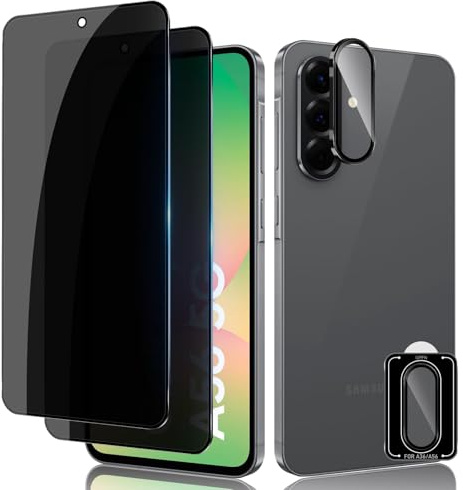 Lutree für Samsung Galaxy A56 5G für Panzerglas Sichtschutz Schutzfolie, 2+1 Stück Anti- Spähen Schutzglas + Kameraschutz Folie, HD 9H Härte Anti- Kratzer Anti- Spy Privacy Displayschutz