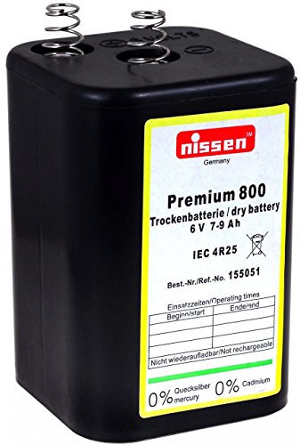 Nissen 4R25 Bloc Batterie de 6 V Premium 800, Charbon de zinc, 6 V