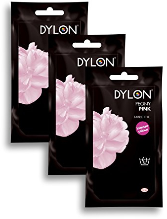 Dylon, 3 bustine di tintura a mano per tessuti color rosa cipria