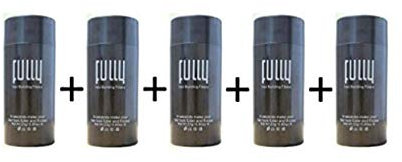 5 x Fully Haarfasern 23g - Streuhaar Haarverdichter Schütthaare Haarverdichtung, Farbton:Dunkelbraun (Dark Brown)