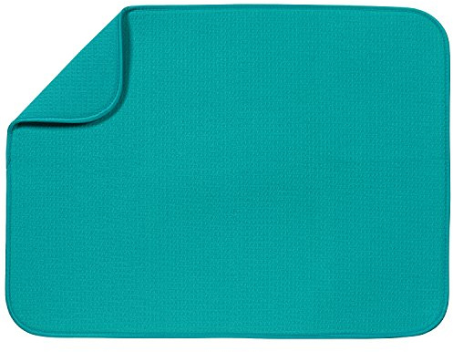 S&T XL Microfiber Dish Drying Mat, 18 x 24, Teal