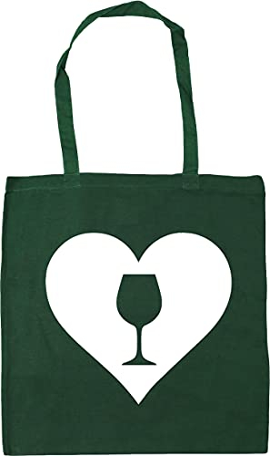 Hippowarehouse Heart Wine Tote Shopping Gym Beach Bag 42cm x38cm, 10 litres