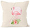 Autiga Kissenbezug Flamingo Aloha Tropical Summer Jungle Paradise Hummingbird Kissen-Hülle Deko-Kissen quadratisch Baumwolle Natur Unisize