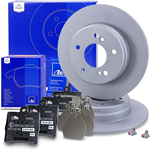 ATE Bremsenset Hinterachse inkl. Bremsscheiben hinten Ø 278 mm und Bremsbeläge hinten Kompatibel mit CHRYSLER CROSSFIRE, MERCEDES C-Klasse, CLC-Klasse, E-Klasse, CLK, SLK