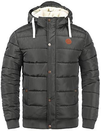 Blend BHFrederico Herren Winterjacke Steppjacke warme Jacke gefüttert mit Kapuze Kordelzug Eingrifftaschen Regular fit, Größe:2XL, Farbe:Phantom Grey (70010)