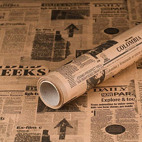 Geschenkpapier Zeitung, Newspaper, Kraftpapier, glatt, 60 g/m², Geburtstagspapier - 1 Rolle 0,70 x 10 m