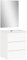 Baikal | Conjunto Completo de Mueble de Baño Suspendido a la Pared con Lavabo Cerámico y Espejo | Tres Cajones, Cierre Amortiguado, Melamina 16mm | Mueble MONTADO | Blanco Mate | 70cm