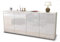 Stil.Zeit Sideboard Elana, Korpus Weiss matt, Front Hochglanz Weiß (180x79x35cm) Push-to-Open Technik