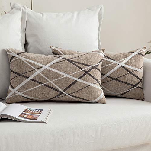 MIULEE Kissenbezug 30x50 cm Weicher Chenille Sofakissen Bezug mit Modernem Design Perfektes Dekokissen für Wohnzimmer