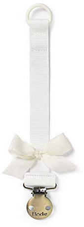 Elodie Details Attache Tétine pour Bébé en Tissu - Anneau en Silicone - Vanilla White, Blanc