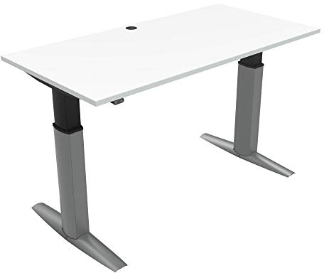 STIER Elektrisch höhenverstellbarer Schreibtisch 501-23, 160x80cm, Weiß, 68-120cm, 175kg Nutzlast, hochwertig