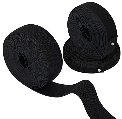 SHOWLL 15 Meter Gummiband Zum Nähen Schwarz 10mm 20mm 30mm Elastisches Band 3 Stück Für DIY-Handwerk, Handbuch, Hohe Elastizität, Bequem, Langlebig Und Nicht Leicht Zu Verformen