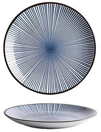 LKYU Superato il piatto di porcellana blu e bianco giapponese-E.