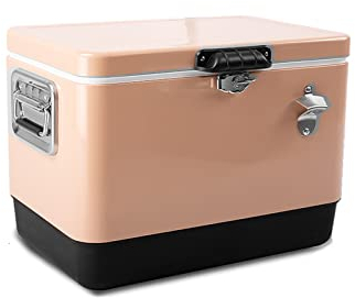 AVLUZ Boîte de Glissement de Glace 40L Boîte à glaçage Frais galvanisé, Boîtes de Rangement Froides de Plats de Pique-Nique for Les fêtes de Pique-Nique de Camping (Color : Beige)