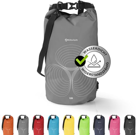 #DoYourSports Dry Bag Tasche 10L grau | Wasserdichter Rucksack | Wasserfester Beutel & Packsack | Drybag ideal für Boot, Kajak, Angeln und Camping