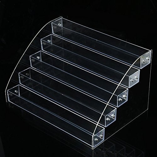 Acrylic Nail Polish Rack Tabletop Display Stand on the Table or Desk Holder ,Clear 5 Tier Essential Oils Holder 12.2x7.9x5.7 Inches(#4(5 Layer))