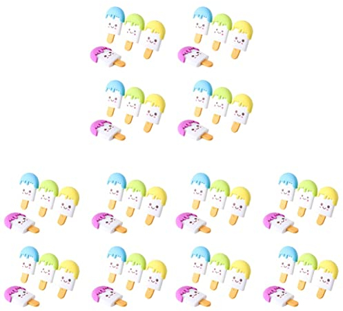 Operitacx 48 Stück Eis Am Stiel radiergummi kinder, Mini Neuheit Radierer Radiergummi Weich, Cartoon Radiergummi Schule Radierer Radiergummi Set for Kinder Schüler