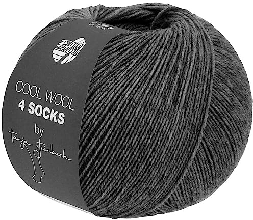 LANA GROSSA Cool Wool 4 Socks | Merino-Sockengarn aus mehrfach verzwirnten Einzelfäden | Handstrickgarne aus 75% Schurwolle (Merino extrafein) | 100g Wolle zum Stricken & Häkeln | 420m Garn