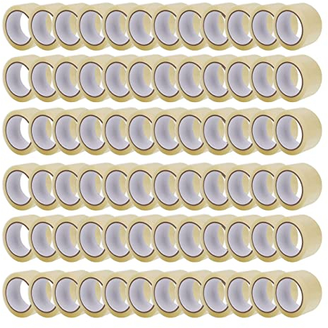 FYBR TAPEMAXX 72 Rollen Transparentes Paketklebeband Paketband Packband Packing Tape Paket Packetbandrolle Verpackungsband 48 mm x 66 m - Packetband Packetkleband Basic Pack Umzug Klar