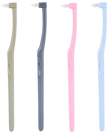 4 Stück Ultra Soft Zahnbürste - Handzahnbürste für Erwachsene, 4 Farben (Braun, Schwarz, Blau, Rosa)